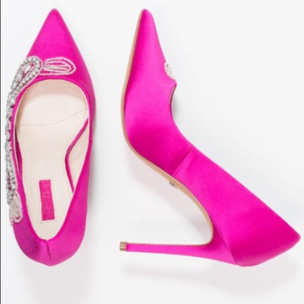 TopShop Glitz Pink Jeweled Pumps - Picture 3 of 7